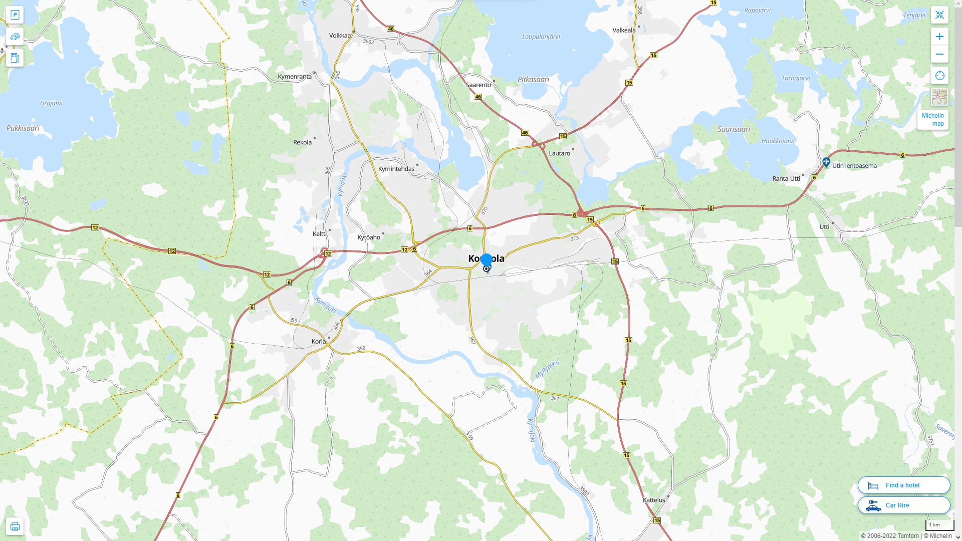Kouvola Finlande Autoroute et carte routiere
